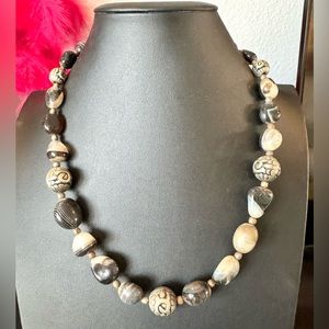 Artisan Nepal Stone and Metal Beaded Necklace